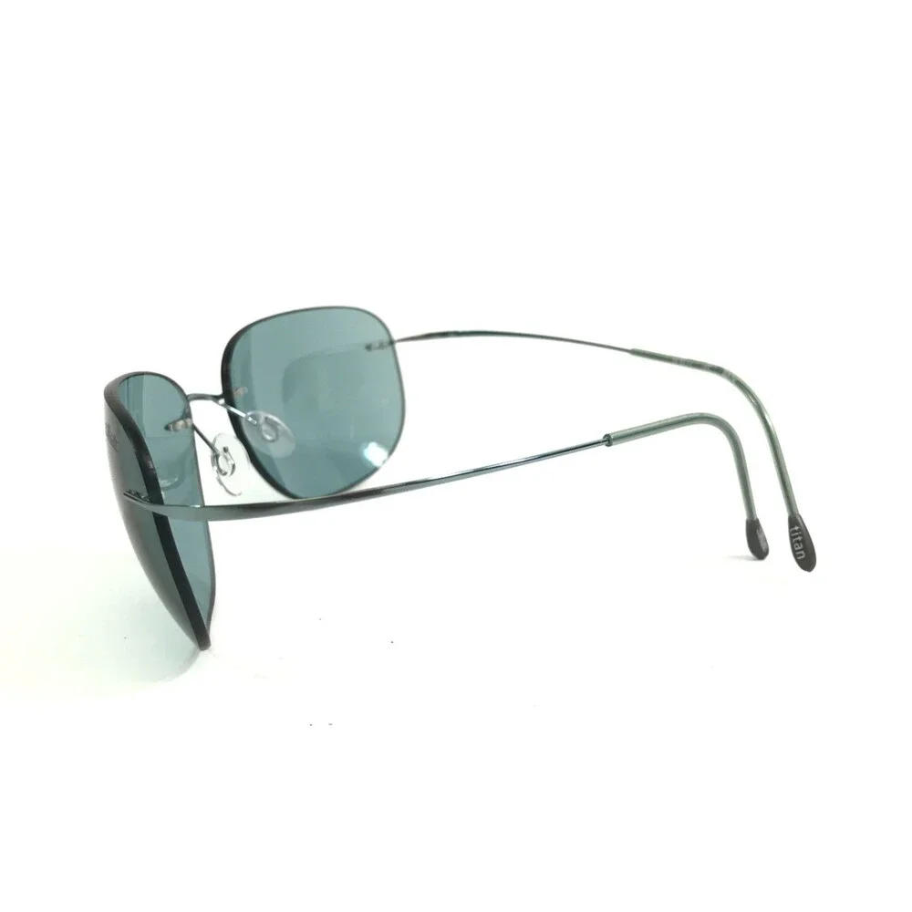 Silhouette Sunglasses M8571 /45 6075 Blue Rimless Frames with Light Blue Lenses